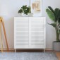 vidaXL Πορτάκια με Περσίδες 2 τεμ Λευκά 99,3x49,4 εκ Μασίφ Ξύλο Πεύκου