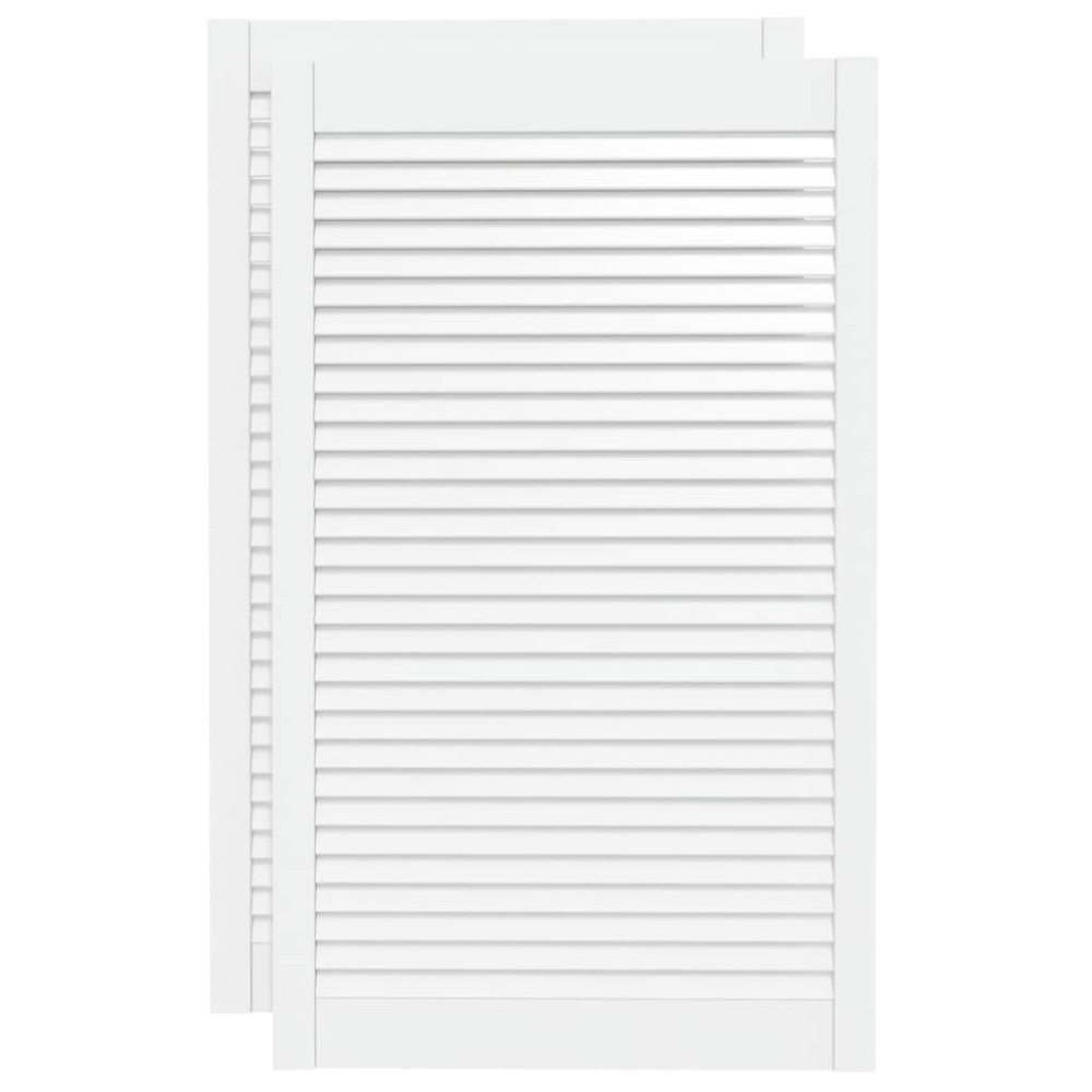 vidaXL Πορτάκια με Περσίδες 2 τεμ. Λευκά 99,3x59,4εκ Μασίφ Ξύλο Πεύκου