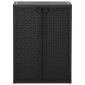 vidaXL Ντουλάπι Αποθήκευσης Κήπου Μαύρο 65x45x88 εκ. από Ρατάν PP