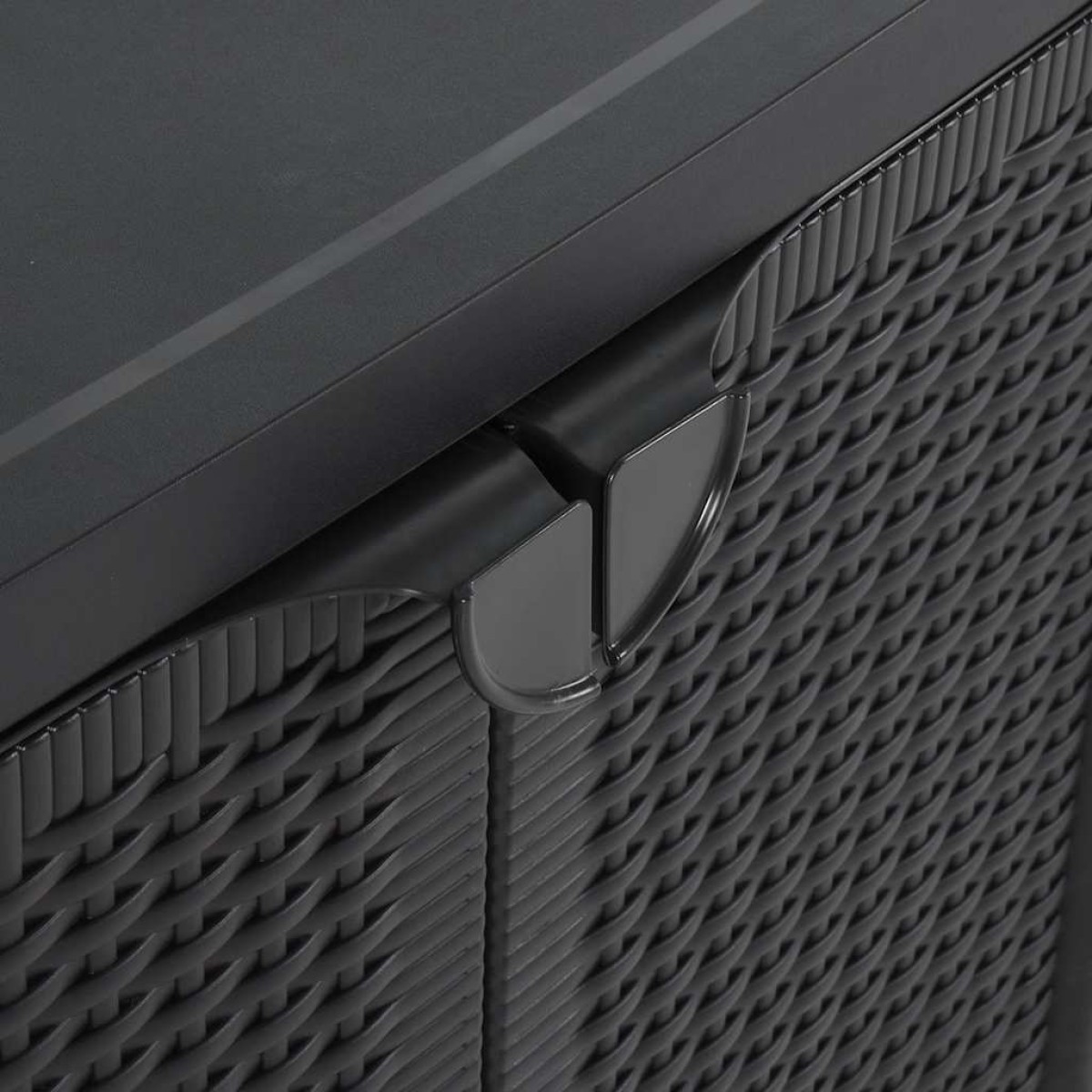 vidaXL Ντουλάπι Αποθήκευσης Κήπου Μαύρο 65x45x88 εκ. από Ρατάν PP