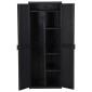 vidaXL Ντουλάπι Αποθήκευσης Κήπου Μαύρο 65x45x172 εκ. από Ρατάν PP