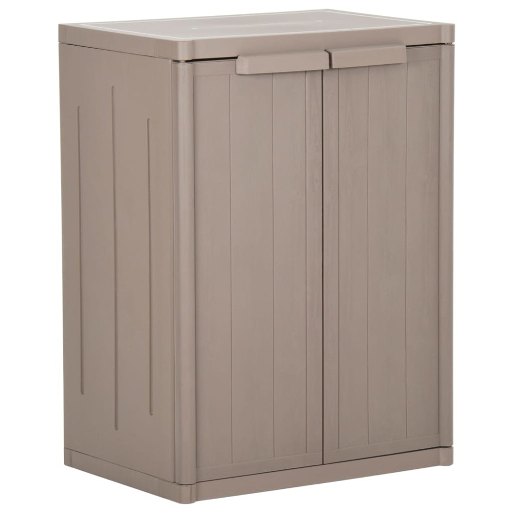 vidaXL Ντουλάπι Αποθήκευσης Κήπου Καφέ 65x45x88 εκ. PP Εμφάνιση Ξύλου