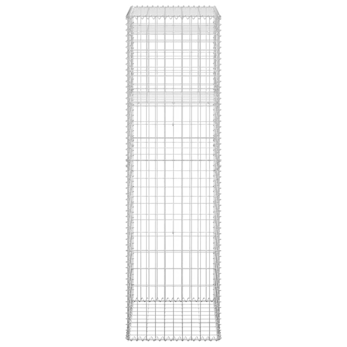 vidaXL Συρματοκιβώτια Στύλοι 2 τεμ. 50 x 50 x 180 εκ. Σιδερένιοι