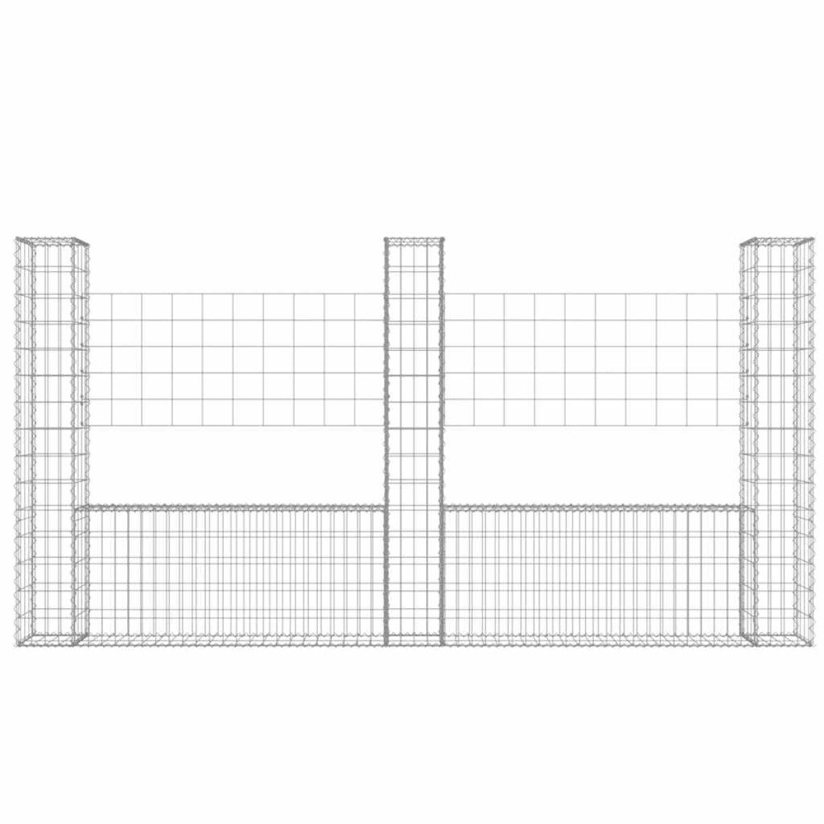 vidaXL Συρματοκιβώτια Στύλοι σε U Σχήμα 3 τεμ. 260x20x150 εκ Σιδερένια