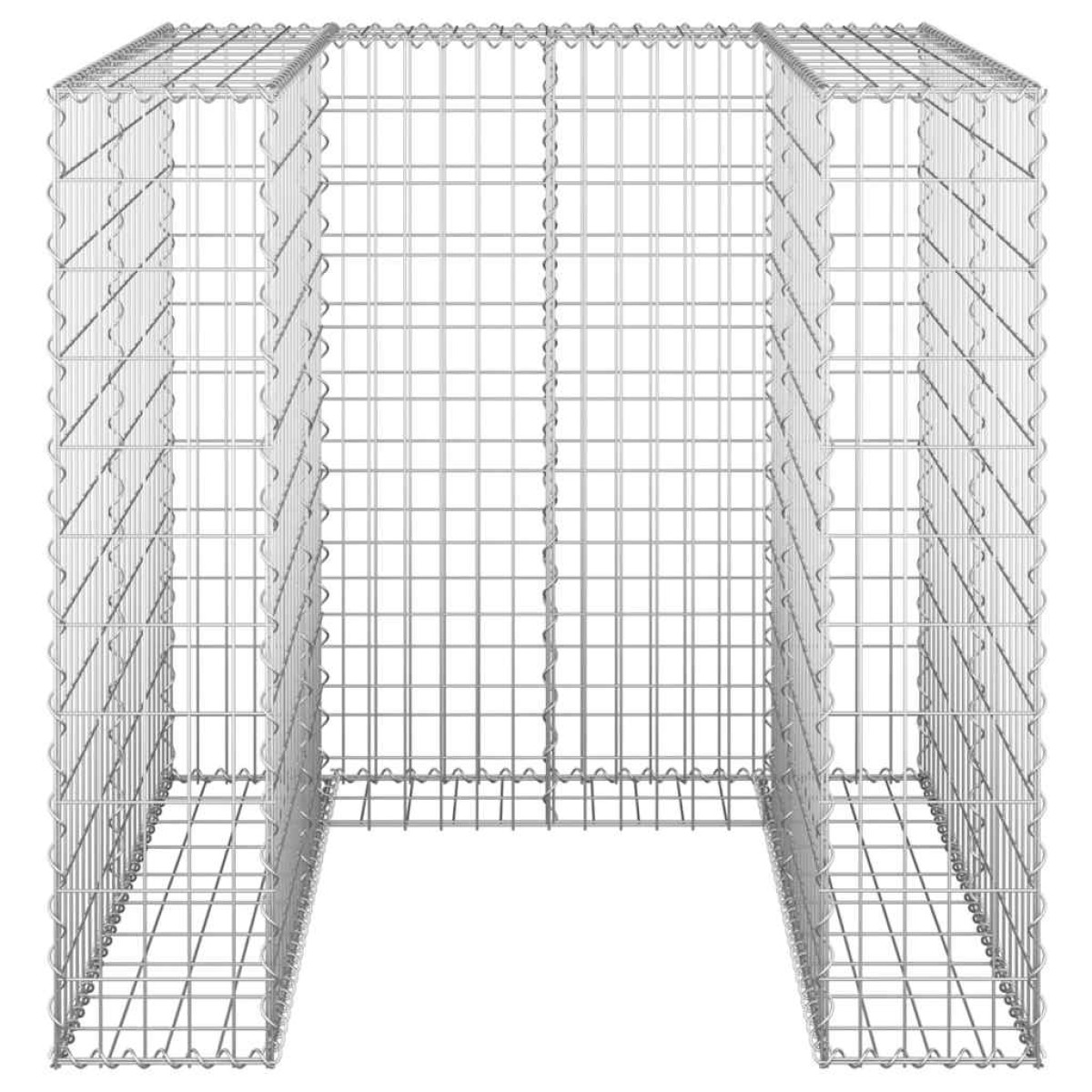 vidaXL Συρματοκιβώτιο Τοίχος για Κάδο 110x100x10 εκ από Γαλβαν. Χάλυβα