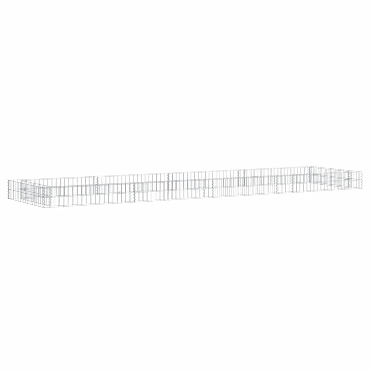 vidaXL Συρματοκιβώτιο-Γλάστρα Υπερυψωμένη 400x100x20 εκ. Γαλβ. Χάλυβας