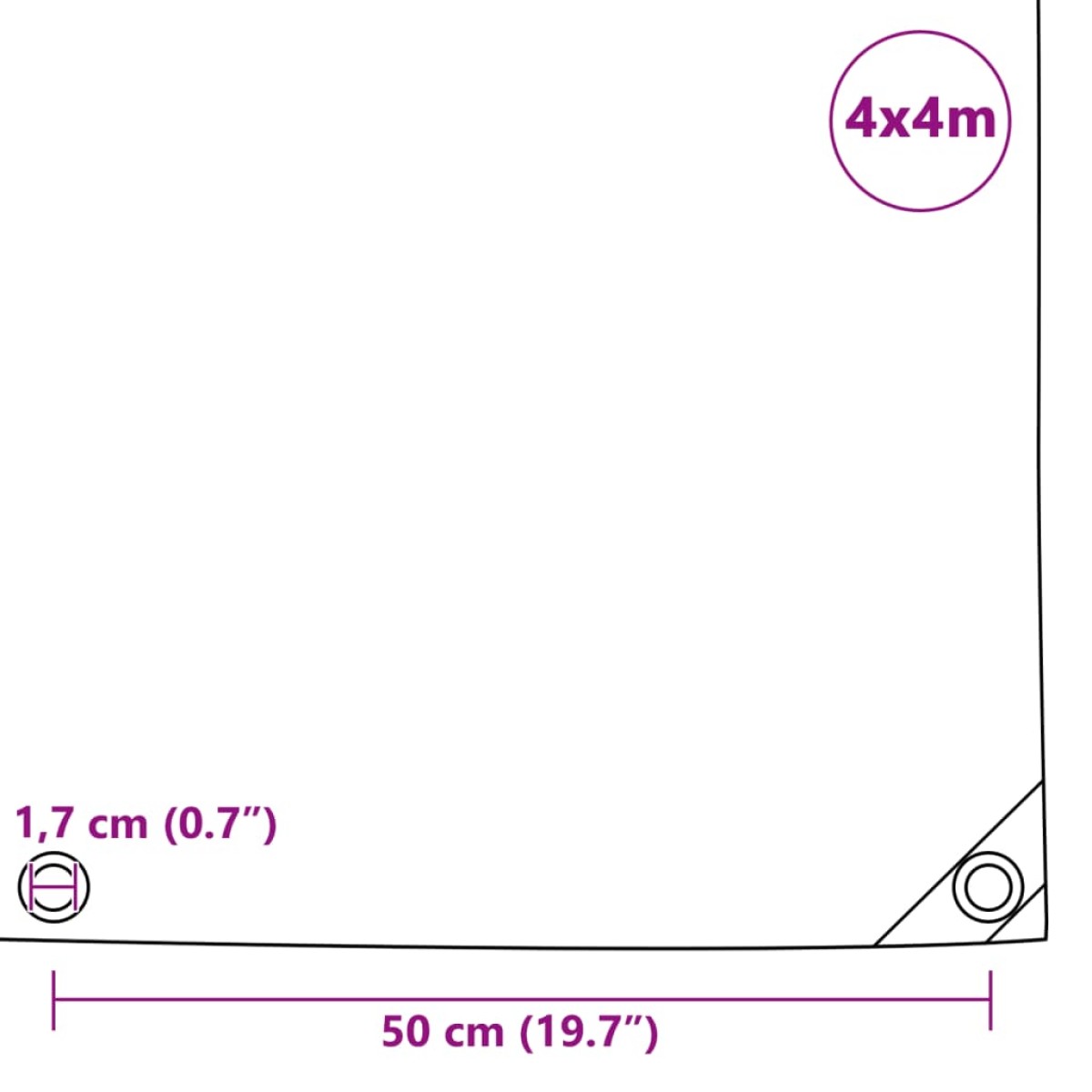vidaXL Μουσαμάς Μαύρος 650 γρ./μ.² 4 x 4 μ.