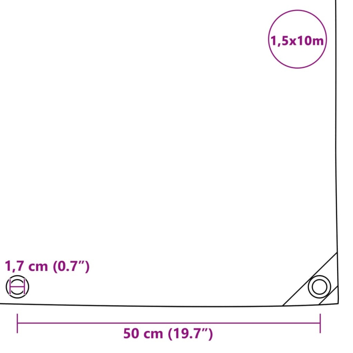 vidaXL Μουσαμάς Μαύρος 650 γρ./μ.² 1,5 x 10 μ.