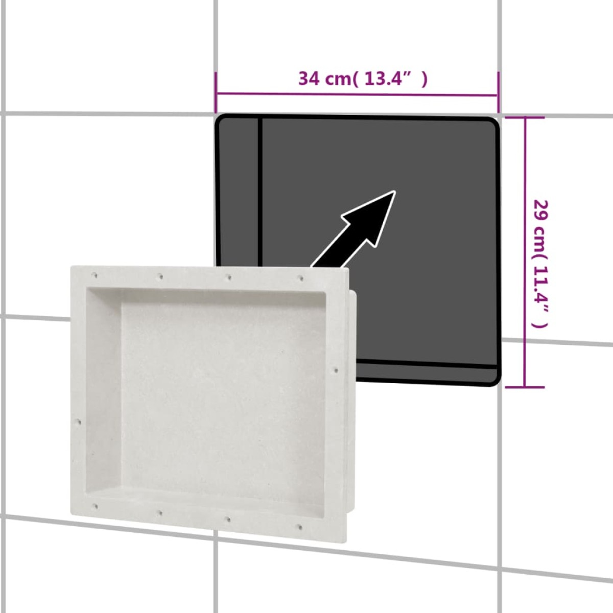 vidaXL Ράφι Ντουζιέρας Λευκό Ματ 41 x 51 x 10 εκ.