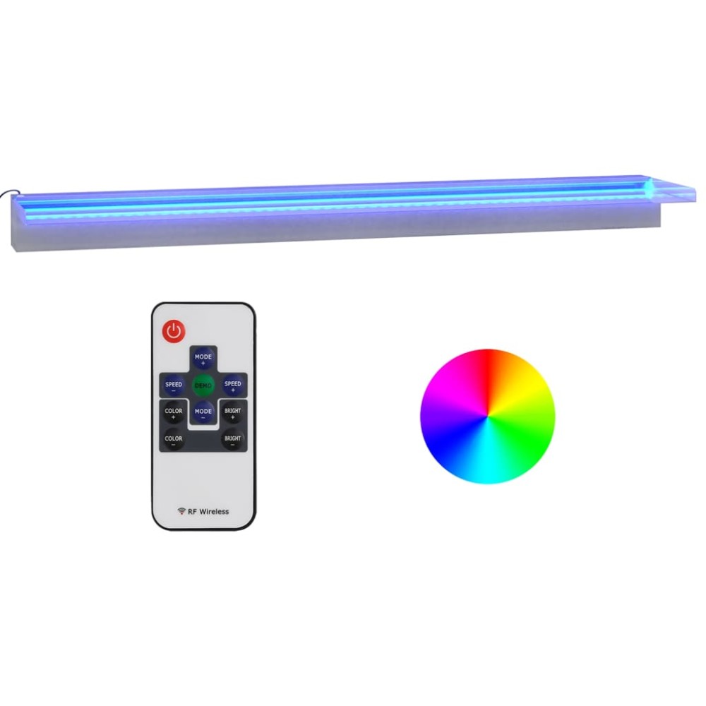 vidaXL Σιντριβάνι Καταρράκτης Πισίνας με RGB LED 108 εκ Ανοξ. Ατσάλι