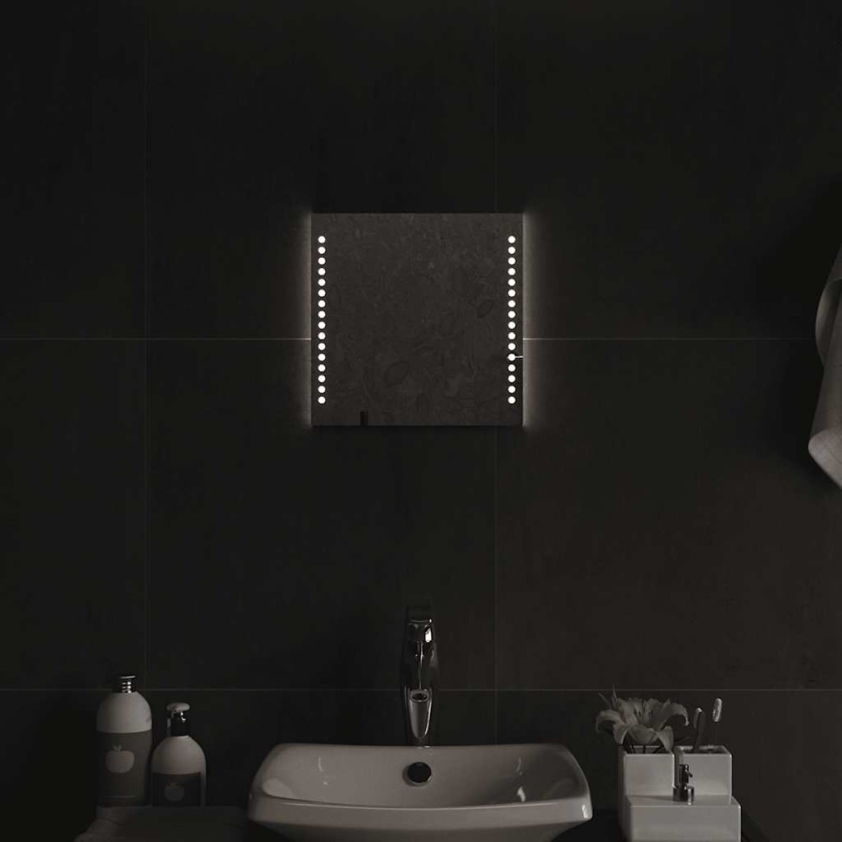 vidaXL Καθρέφτης Μπάνιου με LED 30x30 εκ.