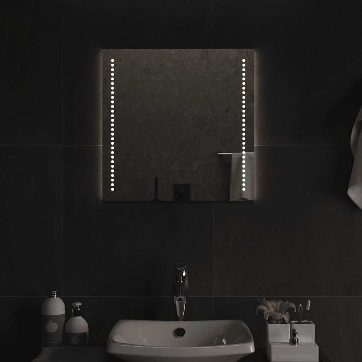 vidaXL Καθρέφτης Μπάνιου με LED 50x50 εκ.