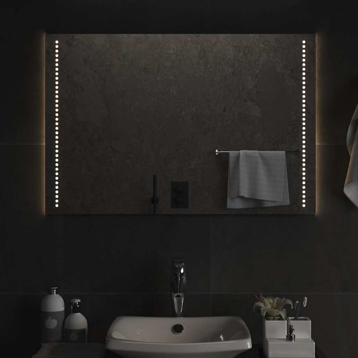 vidaXL Καθρέφτης Μπάνιου με LED 90x60 εκ.