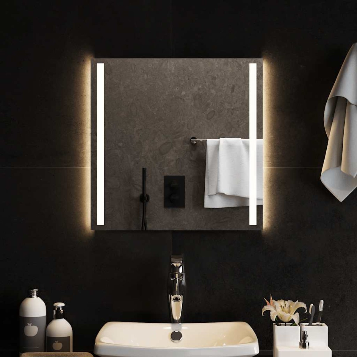 vidaXL Καθρέφτης Μπάνιου με LED 50x50 εκ.