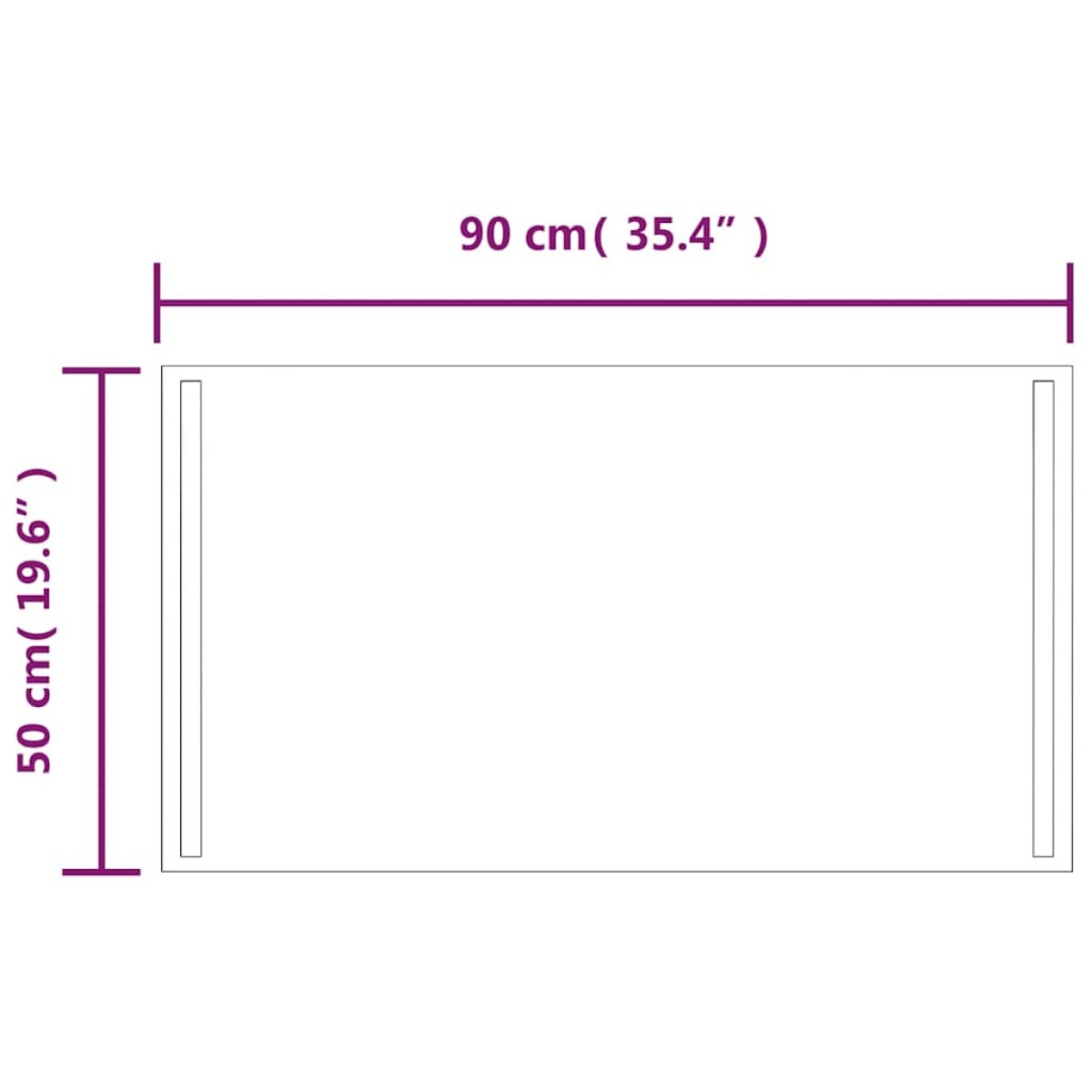 vidaXL Καθρέφτης Μπάνιου με LED 90x50 εκ.