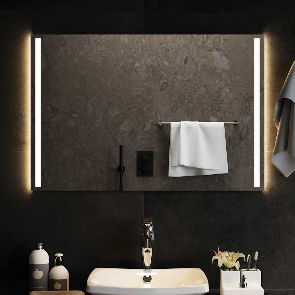 vidaXL Καθρέφτης Μπάνιου με LED 90x60 εκ.