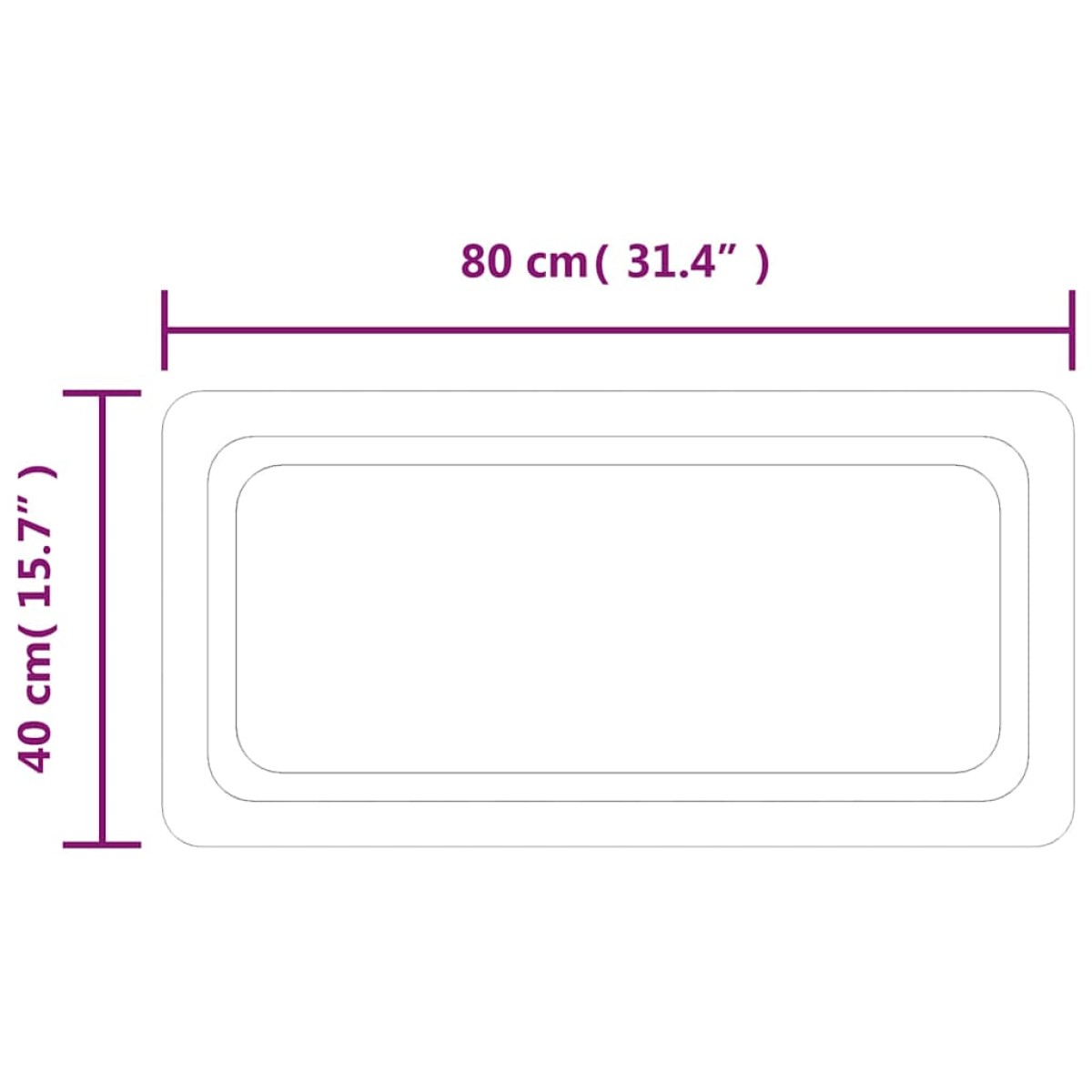 vidaXL Καθρέφτης Μπάνιου με LED 80x40 εκ.