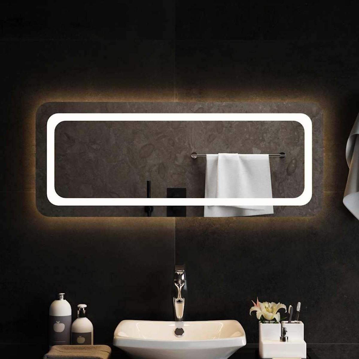 vidaXL Καθρέφτης Μπάνιου με LED 100x40 εκ.