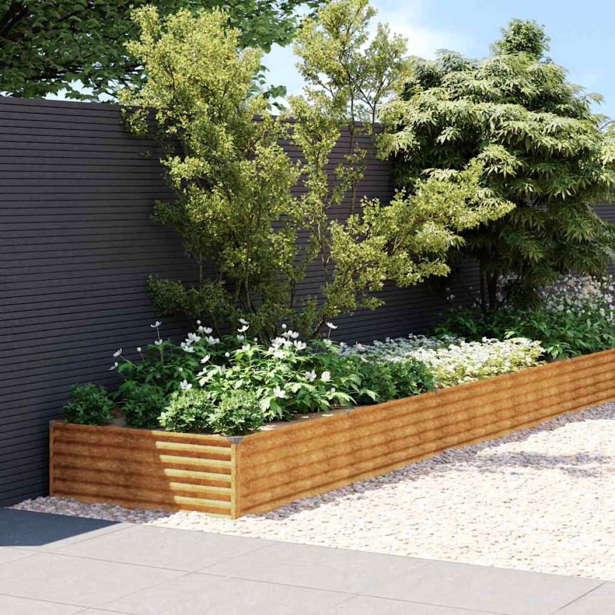 vidaXL Ζαρντινιέρα 579 x 100 x 36 εκ. από Ατσάλι Σκληρυθέν στον Αέρα