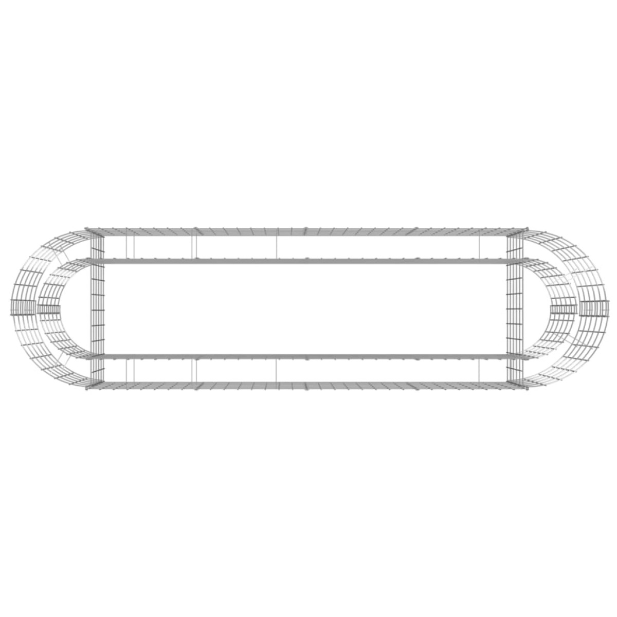 vidaXL Συρματοκιβώτιο-Γλάστρα Υπερυψωμένη 190x50x50 εκ. Γαλβαν. Ατσάλι