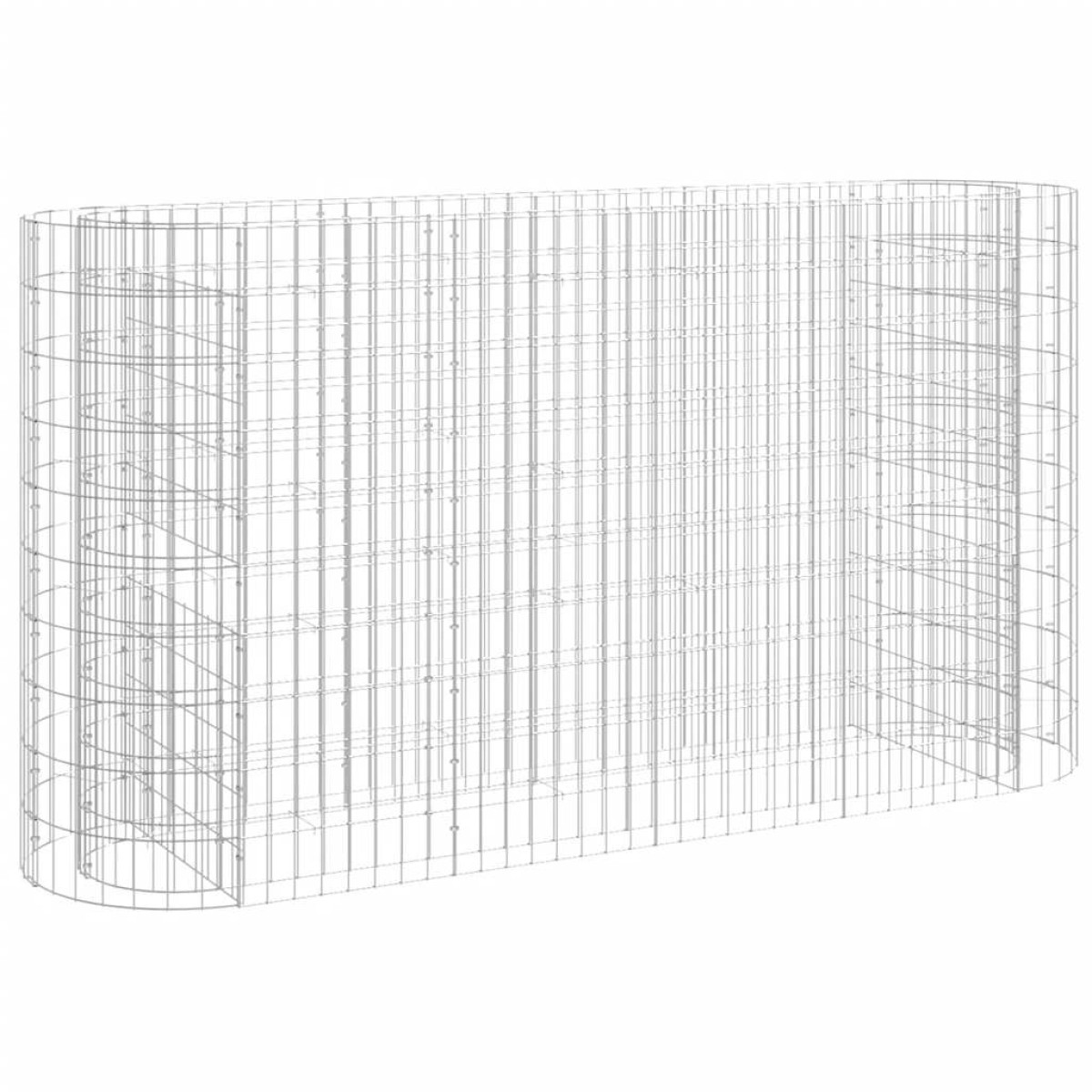 vidaXL Συρματοκιβώτιο-Γλάστρα Υπερυψωμένη 190x50x100 εκ Γαλβαν. Ατσάλι