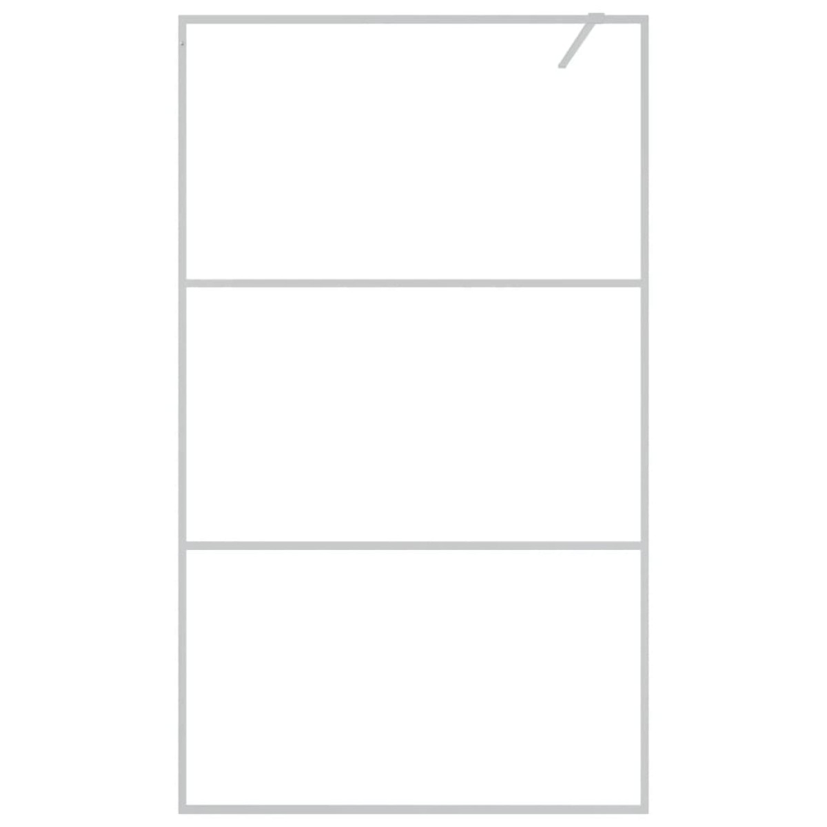 vidaXL Διαχωριστικό Ντουζιέρας Ασημί 115x195 εκ. από Διαυγές Γυαλί ESG