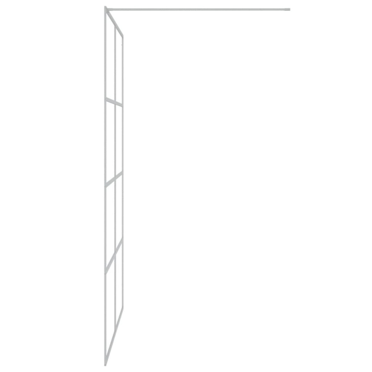 vidaXL Διαχωριστικό Ντουζιέρας Ασημί 140 x 195 εκ. Διάφανο Γυαλί ESG
