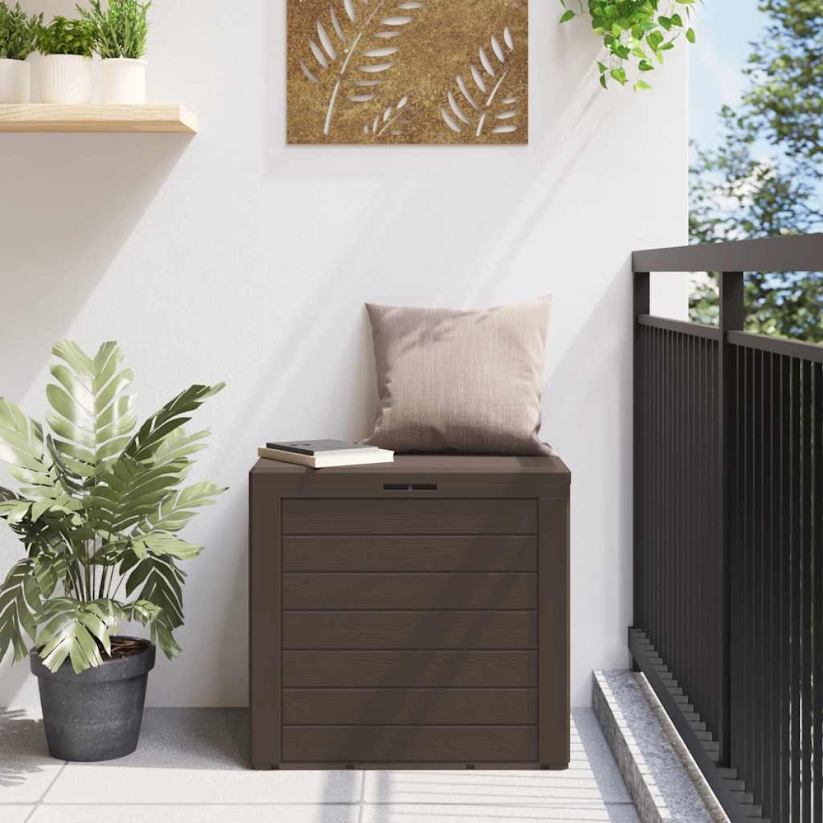 vidaXL Μπαούλο Αποθήκευσης Κήπου Καφέ 58,5x46x55 εκ. απο Πολυπ/λένιο