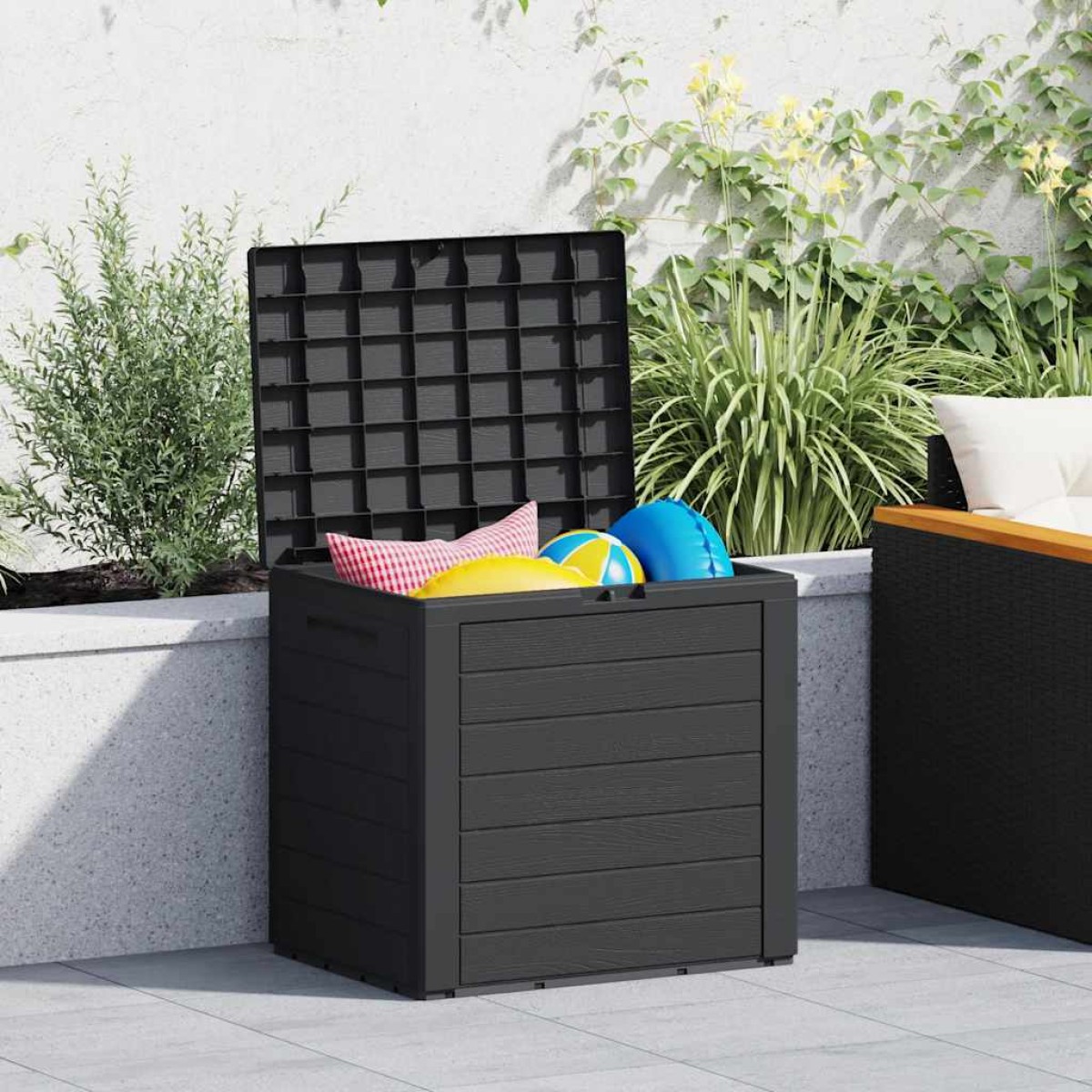 vidaXL Μπαούλο Αποθήκευσης Κήπου Ανθρακί 58,5x46x55εκ. απο Πολυπ/λένιο