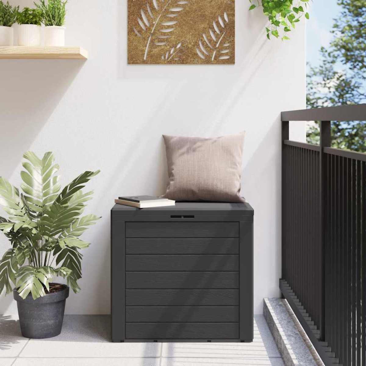 vidaXL Μπαούλο Αποθήκευσης Κήπου Ανθρακί 58,5x46x55εκ. απο Πολυπ/λένιο