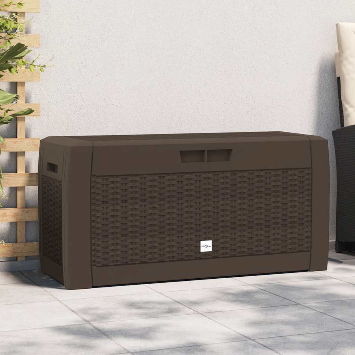 vidaXL Μπαούλο Αποθήκευσης Κήπου Καφέ 119x48x60 εκ. από Πολυπροπυλένιο