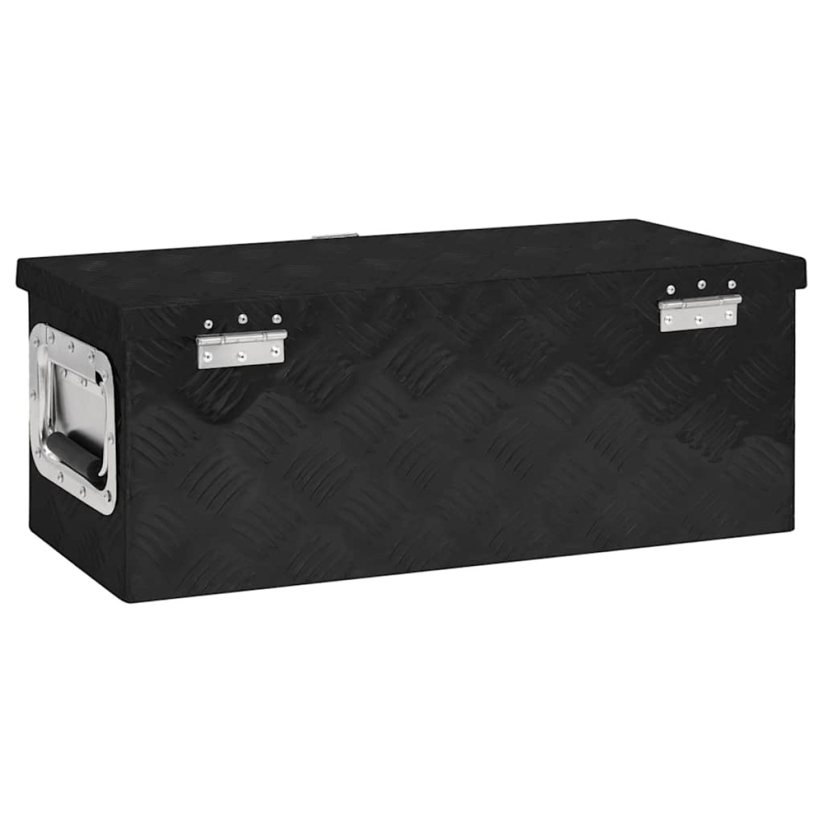 vidaXL Κουτί Αποθήκευσης Μαύρο 60 x 23,5 x 23 εκ. από Αλουμίνιο
