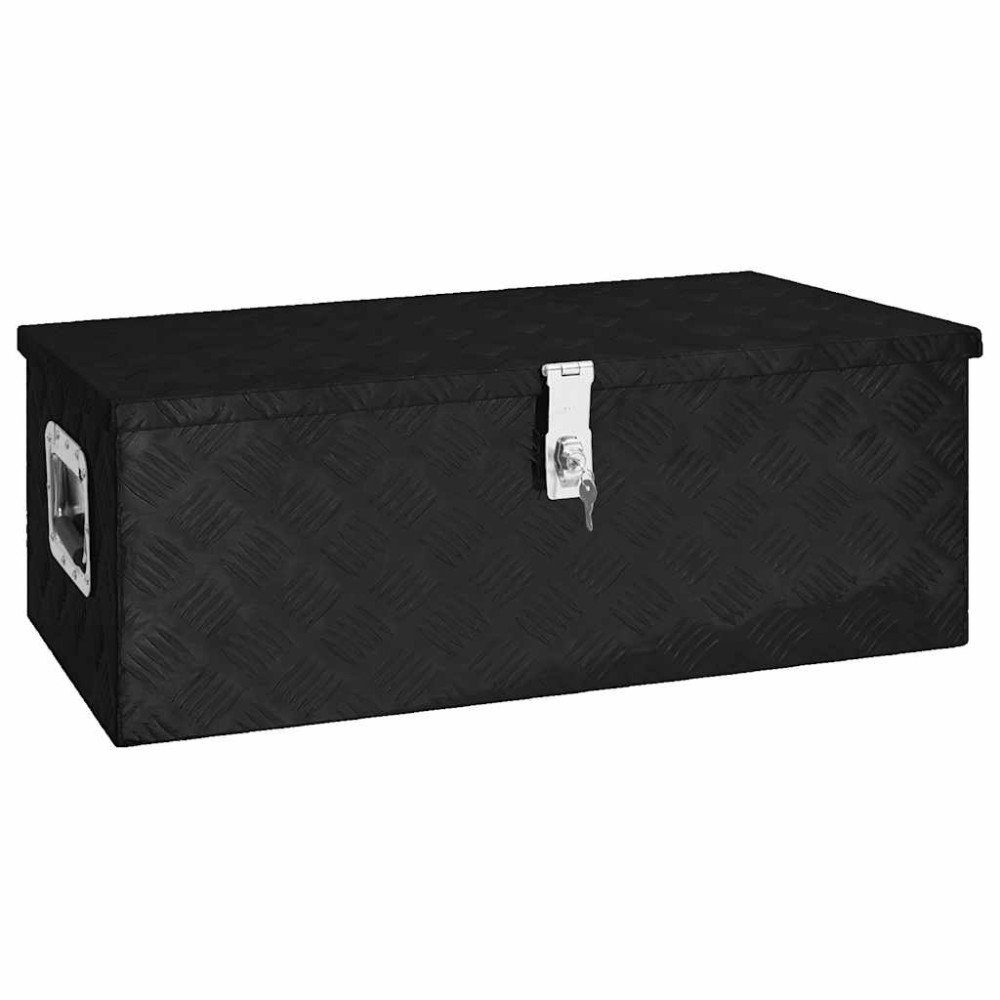 vidaXL Κουτί Αποθήκευσης Μαύρο 80 x 39 x 30 εκ. από Αλουμίνιο