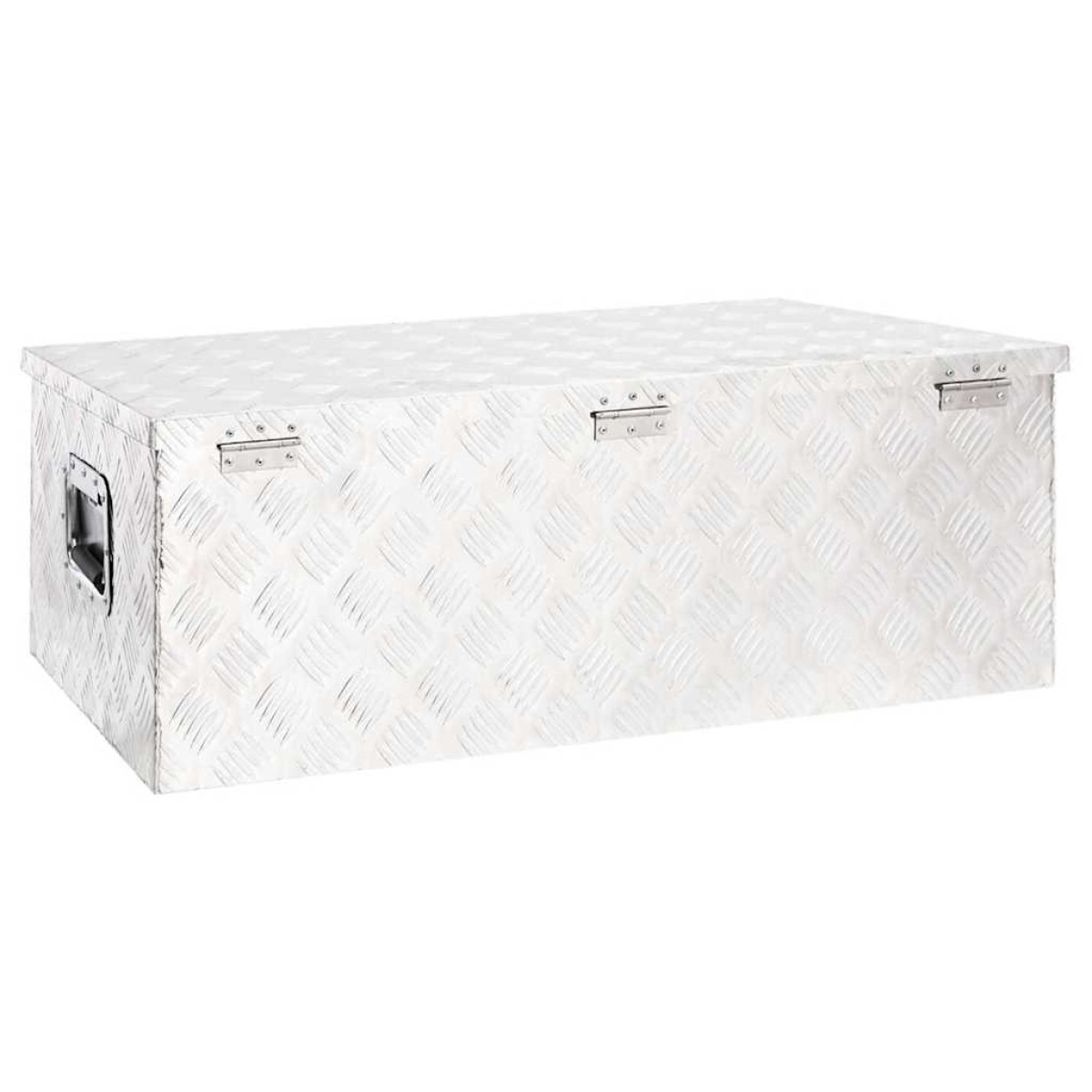 vidaXL Κουτί Αποθήκευσης Ασημί 90x47x33,5 εκ. από Αλουμίνιο