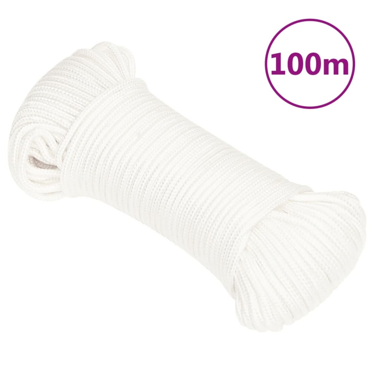 vidaXL Σχοινί Ναυτιλίας Όλο Λευκό 4 χιλ. 100 μ. από Πολυπροπυλένιο