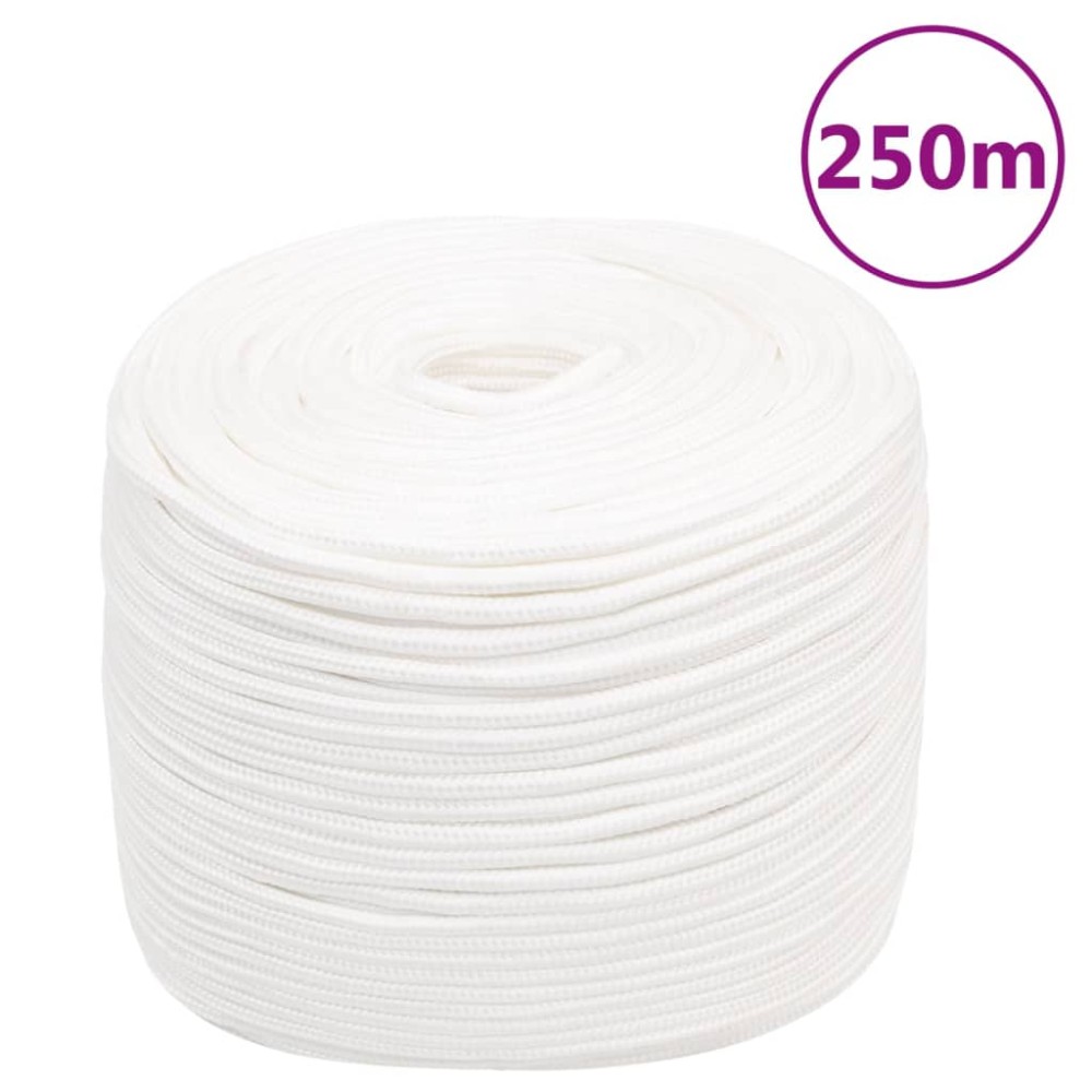 vidaXL Σχοινί Ναυτιλίας Ολόλευκο 8 χιλ. 250 μ. από Πολυπροπυλένιο
