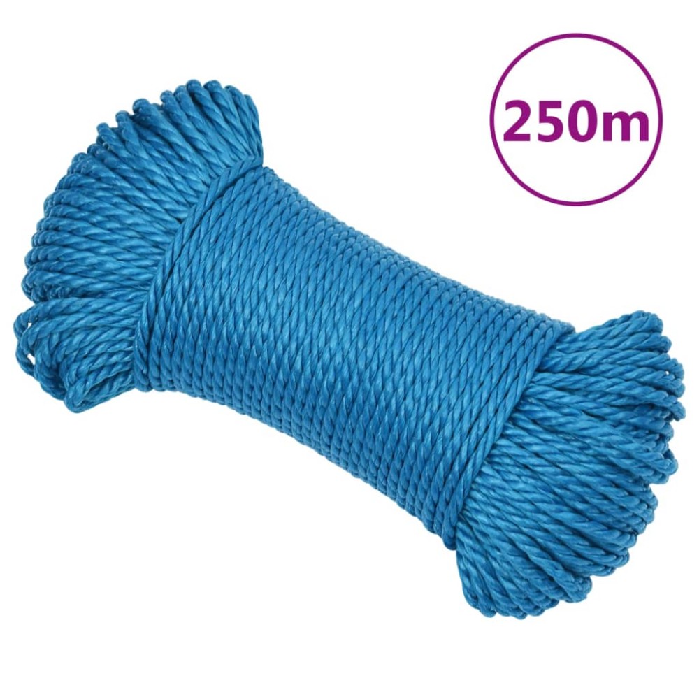 vidaXL Σχοινί Εργασίας Μπλε 6 χιλ. 250 μ. από Πολυπροπυλένιο