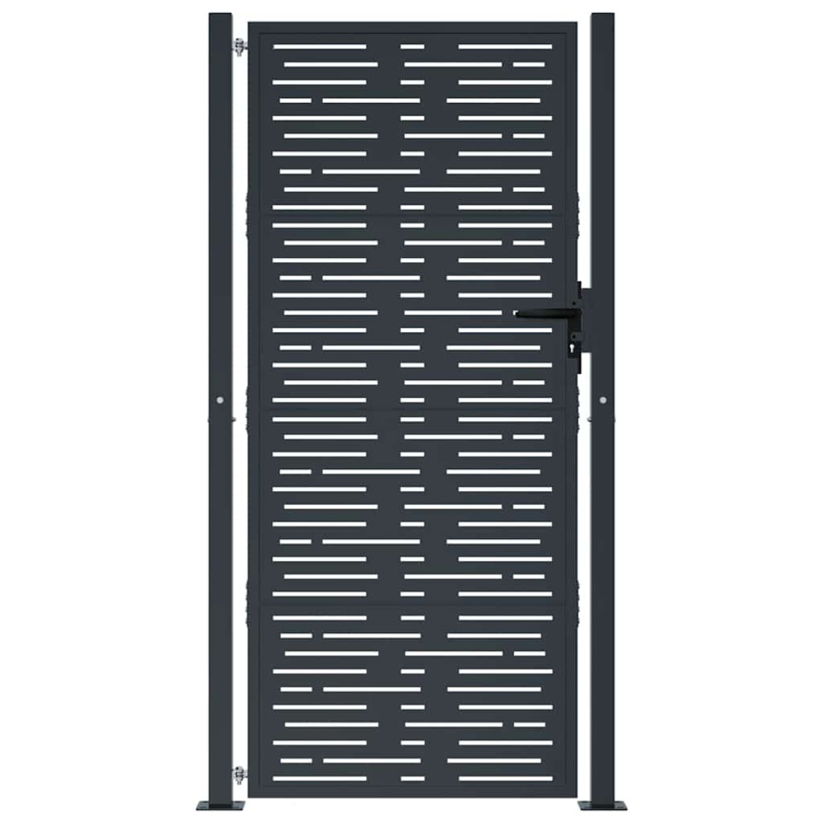vidaXL Πύλη Κήπου με Τετράγωνο Σχέδιο Ανθρακί 105 x 205 εκ. Ατσάλινη
