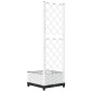 vidaXL Ζαρντινιέρα Κήπου με Καφασωτό Λευκή 40x40x121,5 εκ. Πολυπροπ.