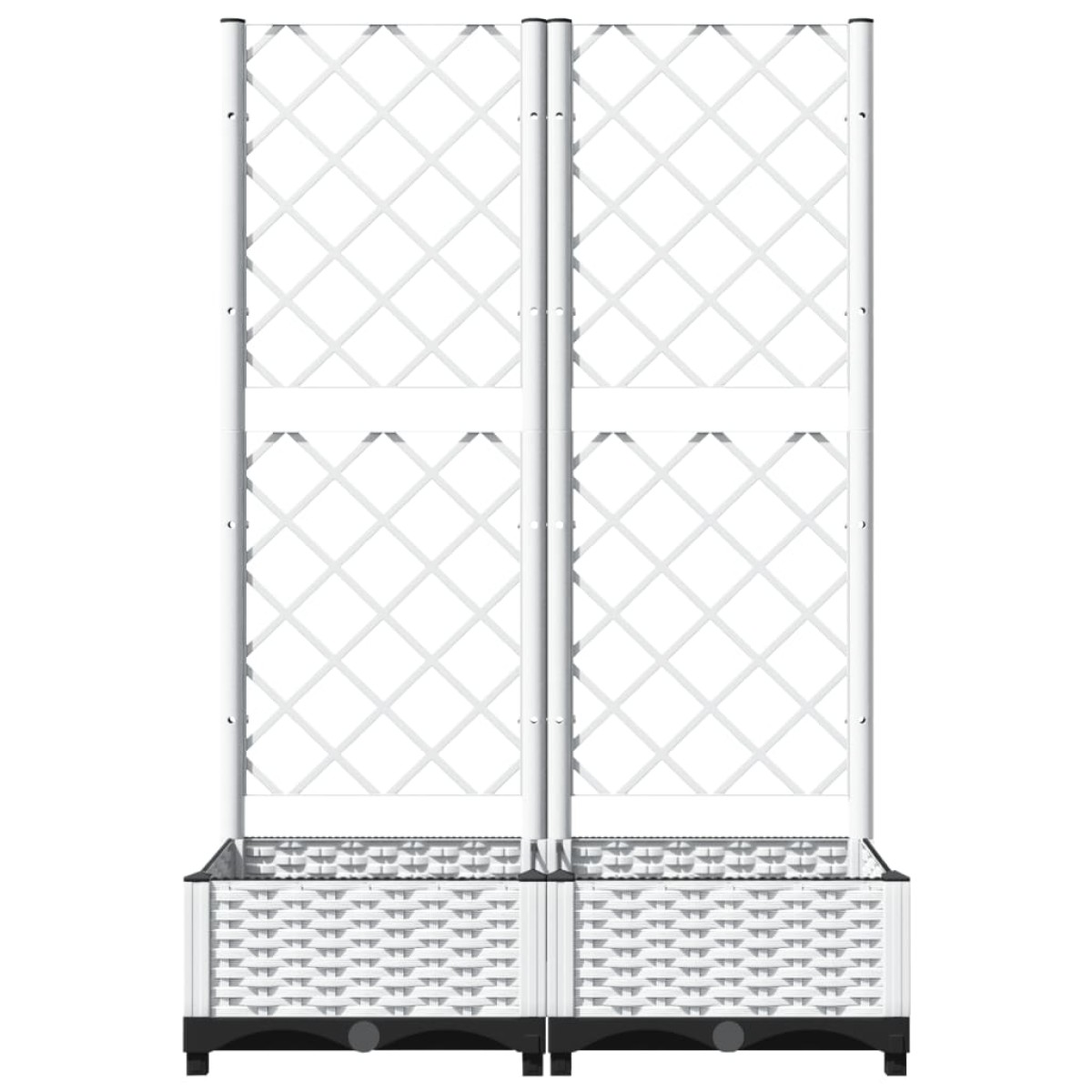vidaXL Ζαρντινιέρα Κήπου με Καφασωτό Λευκή 80x40x121,5 εκ. Πολυπροπ.