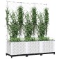 vidaXL Ζαρντινιέρα Κήπου με Καφασωτό Λευκή 120x40x136 εκ. Πολυπροπ.