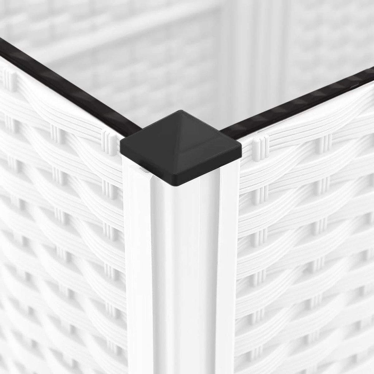 vidaXL Ζαρντινιέρα Κήπου με Καφασωτό Λευκή 120x120x121,5 εκ. Πολυπροπ.