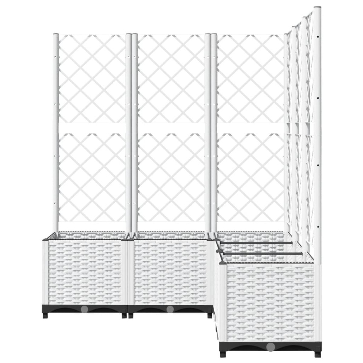 vidaXL Ζαρντινιέρα Κήπου με Καφασωτό Λευκή 120x120x136 εκ. Πολυπροπ.