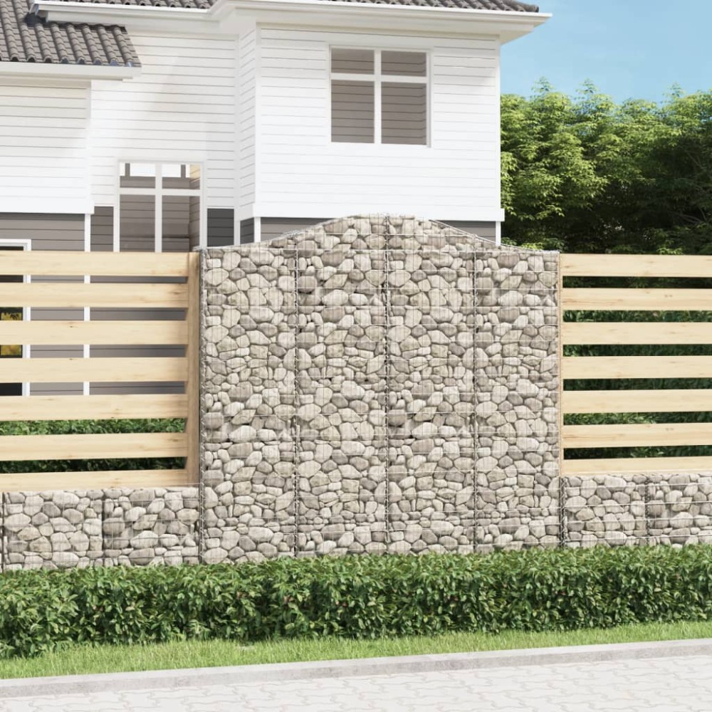 vidaXL Συρματοκιβώτιο Τοξωτό 200x30x200/220εκ. από Γαλβανισμένο Χάλυβα