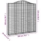 vidaXL Συρματοκιβώτιο Τοξωτό 200x30x200/220εκ. από Γαλβανισμένο Χάλυβα