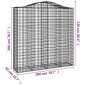 vidaXL Συρματοκιβώτιο Τοξωτό 200x50x200/220εκ. από Γαλβανισμένο Χάλυβα