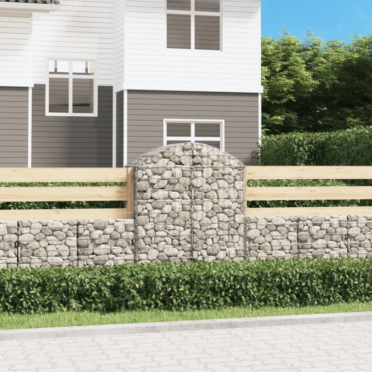vidaXL Συρματοκιβώτιο Τοξωτό 100x50x120/140εκ. από Γαλβανισμένο Χάλυβα