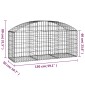 vidaXL Συρματοκιβώτιο Τοξωτό 150x50x60/80εκ. από Γαλβανισμένο Χάλυβα