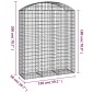 vidaXL Συρματοκιβώτιο Τοξωτό 150x50x180/200εκ. από Γαλβανισμένο Χάλυβα