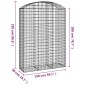 vidaXL Συρματοκιβώτιο Τοξωτό 150x50x200/220εκ. από Γαλβανισμένο Χάλυβα